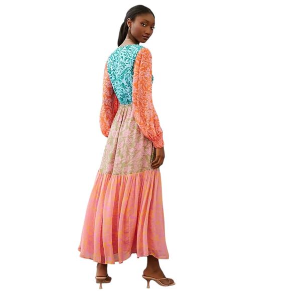 Farm Rio for Anthropologie Cut Out Maxi Dress - Pink Combo - Small - Picture 6 of 14